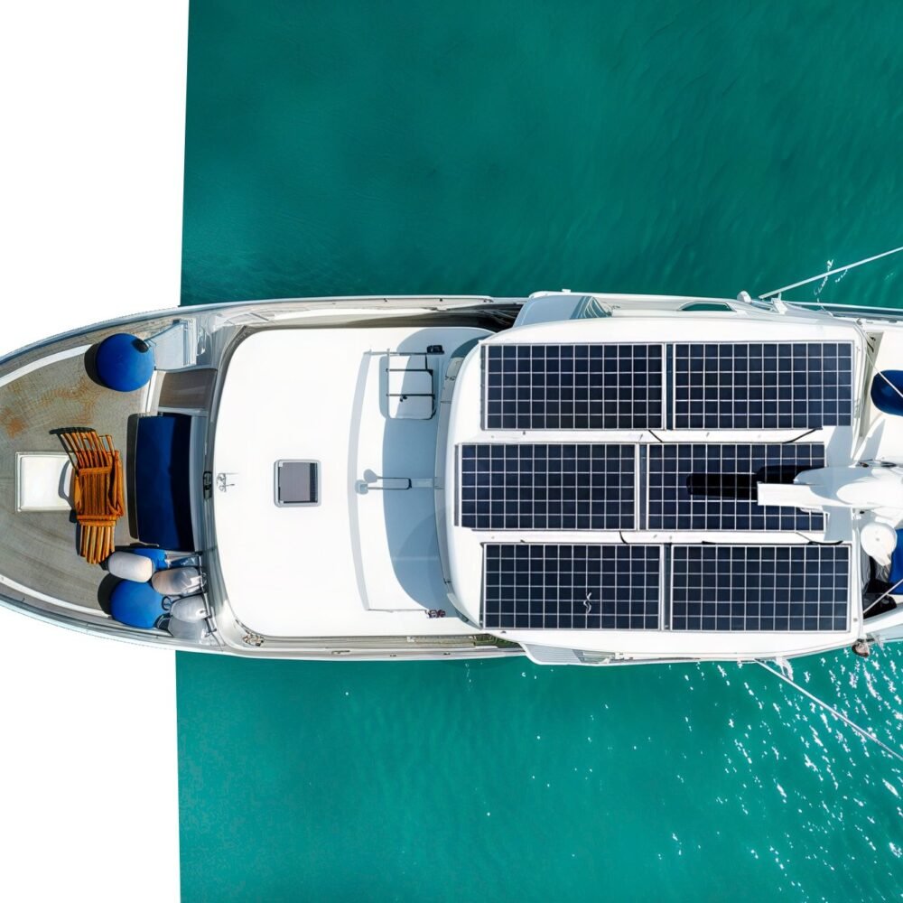 Boot of jacht met zonne-energiesystemen